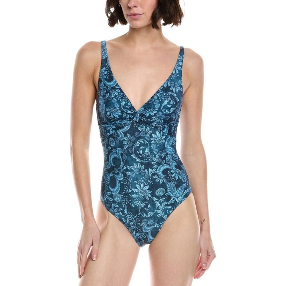 Monte And Lou Womens  Multi Fit Twist One-Piece, Blue